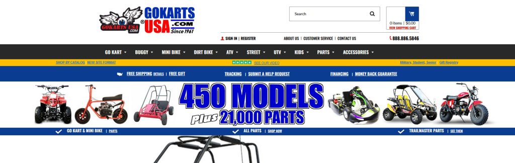 GoKarts USA Website Screenshot