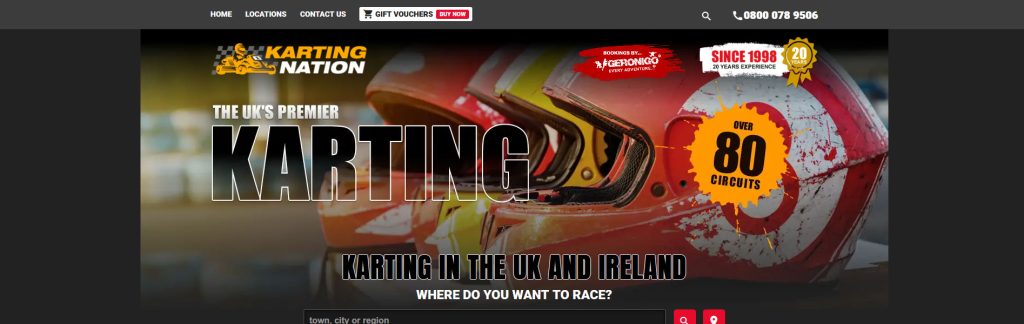 Karting Nation Website Screenshot