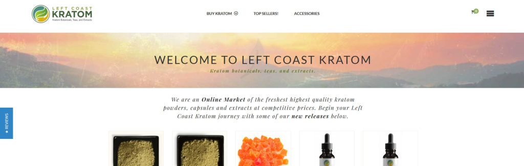 Left Coast Kratom Website Screenshot