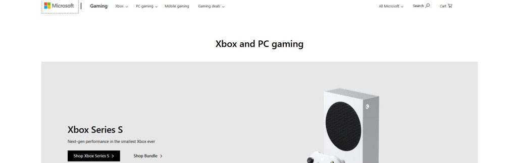 Microsoft Website Screenshot