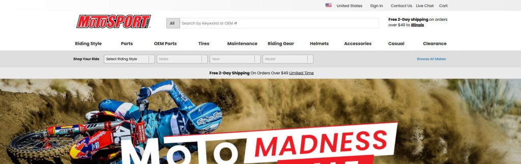 MotoSport Website Screenshot