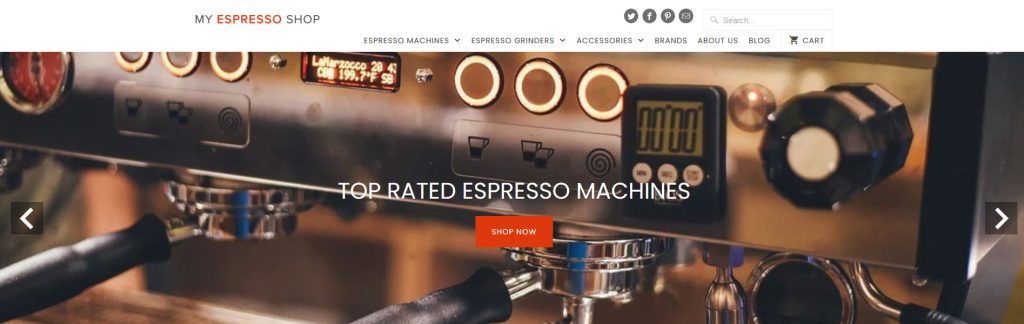 My Espresso Shop Website Screenshot