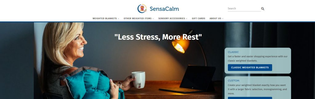 SensaCalm Website Screenshot