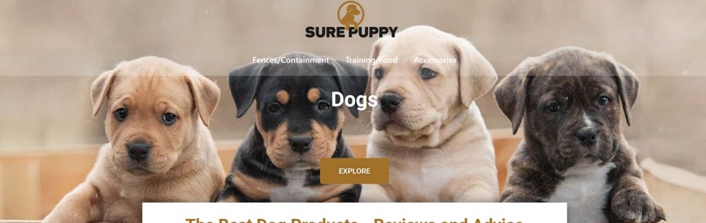 Sure Puppy Website Screenshot