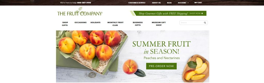 The Fruit Company Website Screenshot