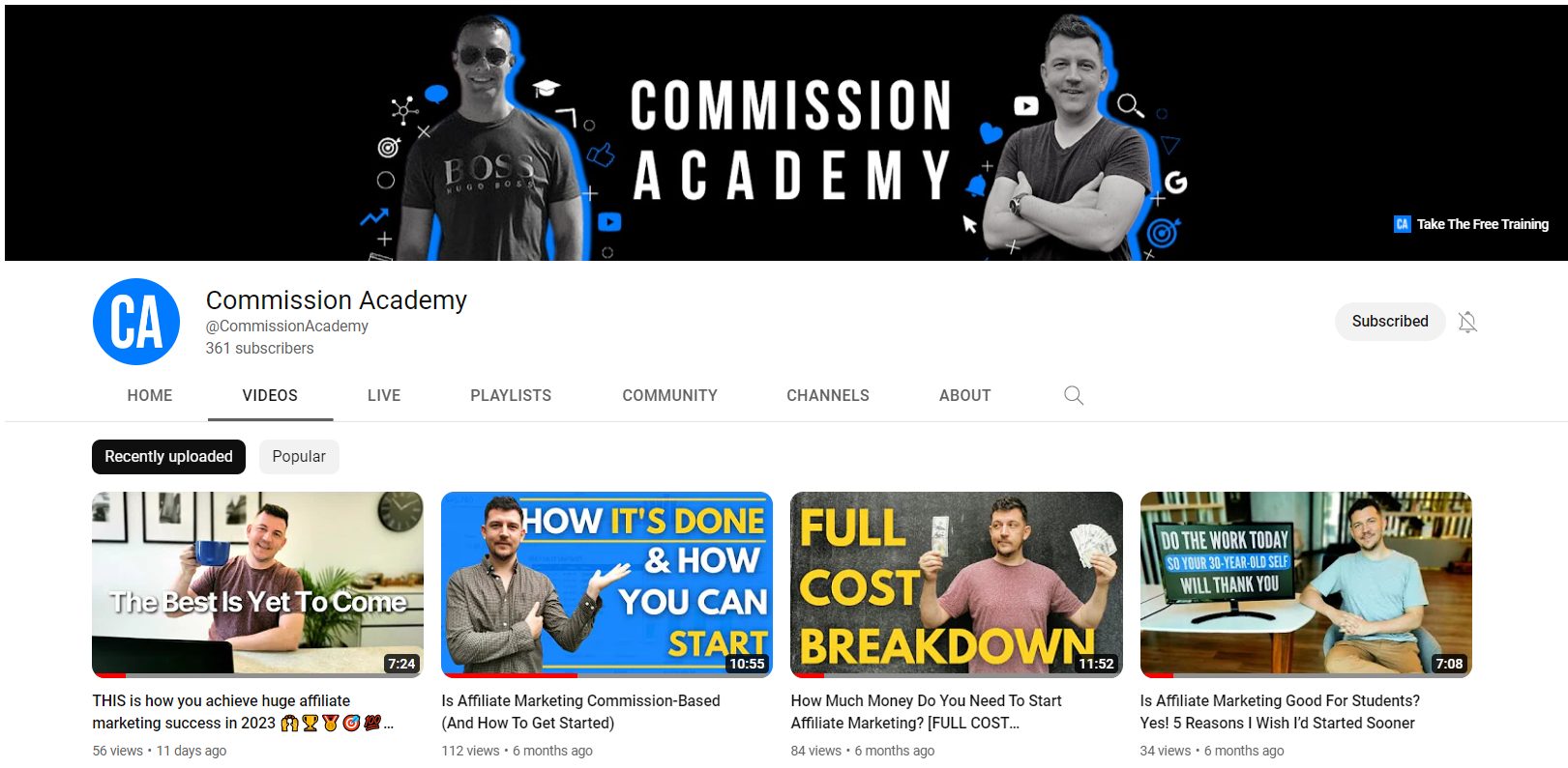 commission academy youtube