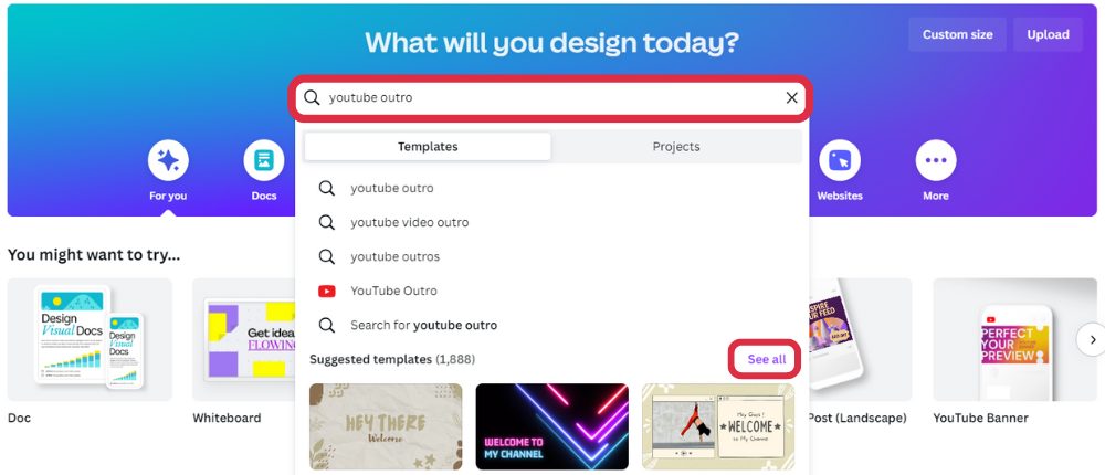 free youtube end screen templates