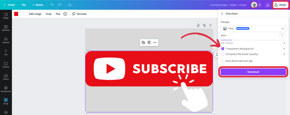 make a subscribe button step by step