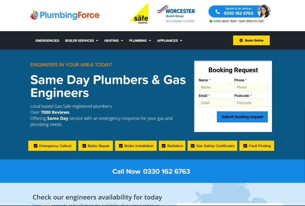 Plumbing Website Example