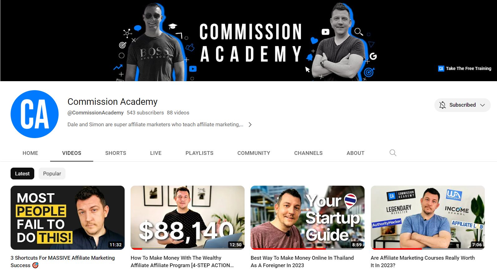 commission academy youtube channel