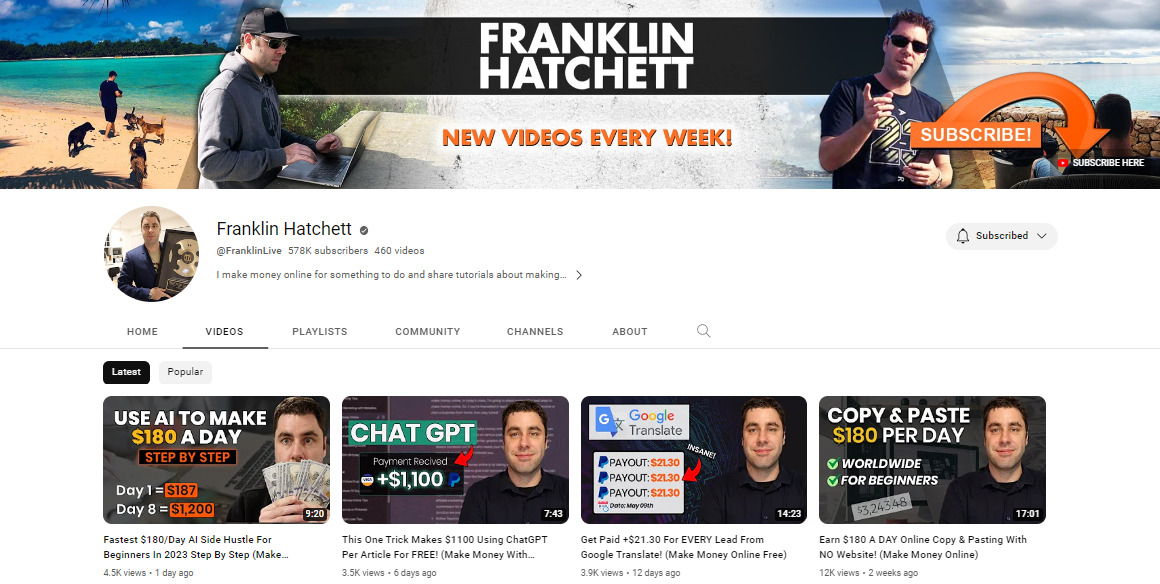 frank hatchett youtube channel