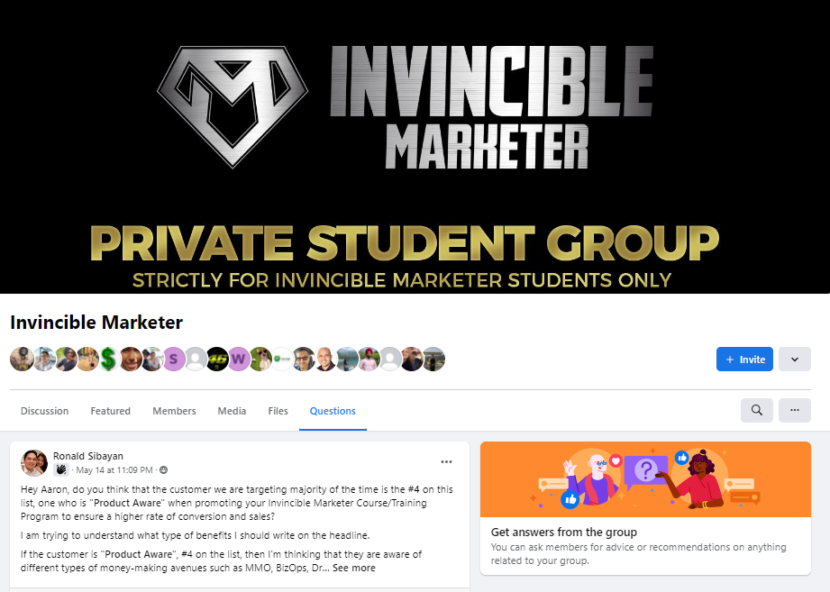 invincible marketer review support