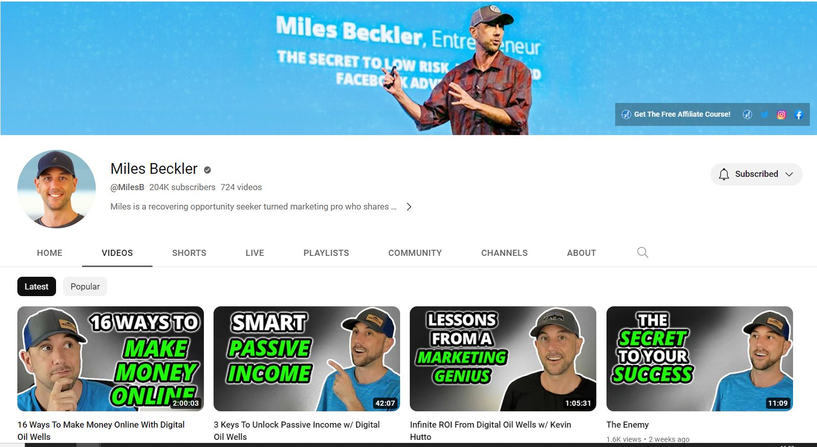 miles beckler youtube channel