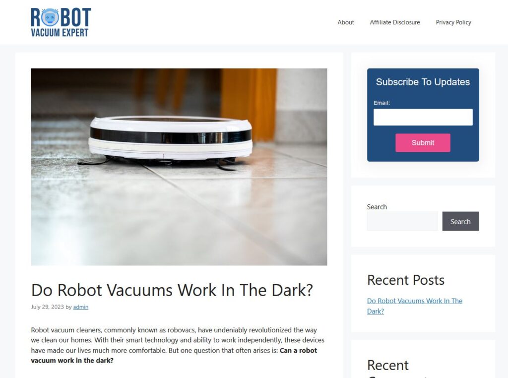 Robot Vacuum Content Example