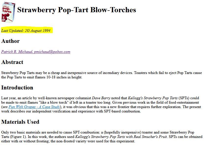 Strawberry Pop Tart Blow Torches SEO Example
