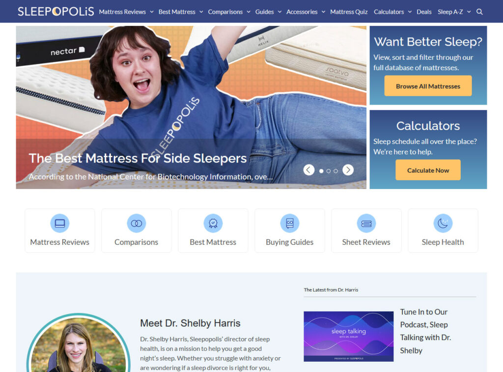 Sleepopolis Website Screenshot