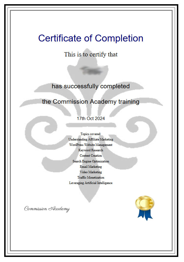 Affiliate Marketing Certificate